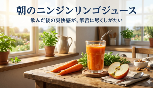 朝のニンジンリンゴジュース——飲んだ後の爽快感が、筆舌に尽くしがたい
