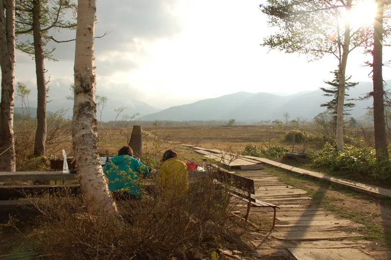 尾瀬ヶ原の夕景。