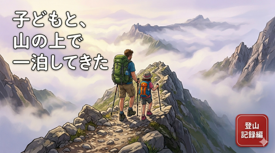 父と娘がハイキング