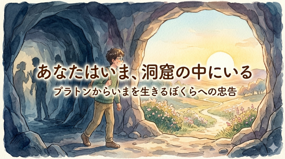 洞窟から抜け出す男